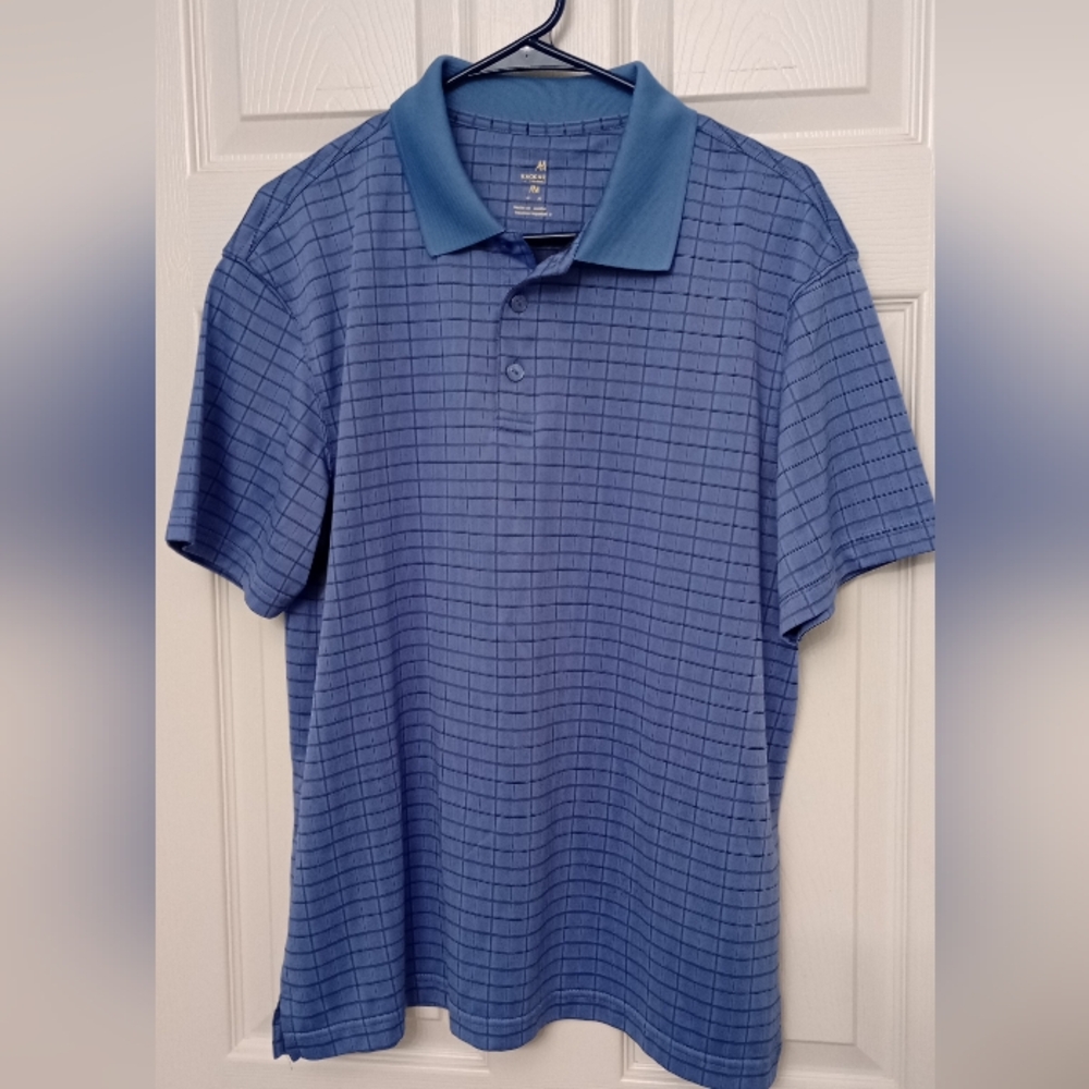 Haggar Navy Grid Polo Shirt